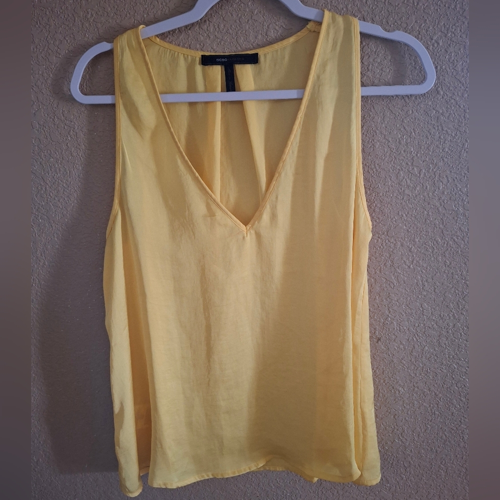 Bcbg Womens Medium Summer Yellow Sleeveless Top